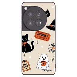 Fekete szilikon tok az alábbi mobiltelefonokra OnePlus 12 5G - Halloween stickers