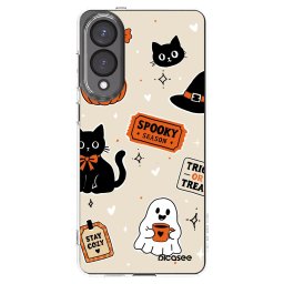 Átlátszó szilikon tok az alábbi mobiltelefonokra Samsung Galaxy S25 Edge 5G - Halloween stickers