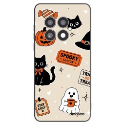 Fekete szilikon tok az alábbi mobiltelefonokra OnePlus 13 5G - Halloween stickers