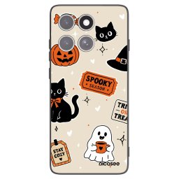 Fekete szilikon tok az alábbi mobiltelefonokra Motorola Edge 60 Pro - Halloween stickers