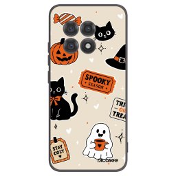 Fekete szilikon tok az alábbi mobiltelefonokra OnePlus 13R 5G - Halloween stickers