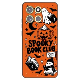 Fekete szilikon tok az alábbi mobiltelefonokra Motorola Moto G86 5G - Spooky book club