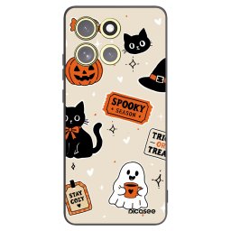 Fekete szilikon tok az alábbi mobiltelefonokra Motorola Moto G86 5G - Halloween stickers