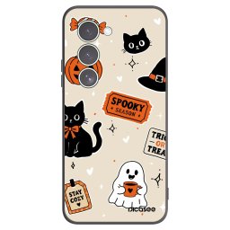 Fekete szilikon tok az alábbi mobiltelefonokra Xiaomi Redmi 15 5G - Halloween stickers