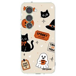 Átlátszó szilikon tok az alábbi mobiltelefonokra Xiaomi Redmi 15 5G - Halloween stickers