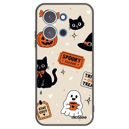 Fekete szilikon tok az alábbi mobiltelefonokra Xiaomi Redmi 15C 4G - Halloween stickers