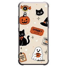 Fekete szilikon tok az alábbi mobiltelefonokra Samsung Galaxy XCover 7 - Halloween stickers