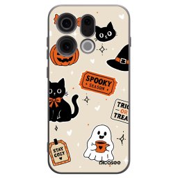 Fekete szilikon tok az alábbi mobiltelefonokra OPPO Find X9 - Halloween stickers
