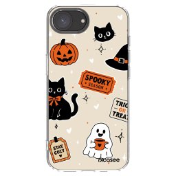 Átlátszó szilikon tok az alábbi mobiltelefonokra Apple iPhone 17e - Halloween stickers