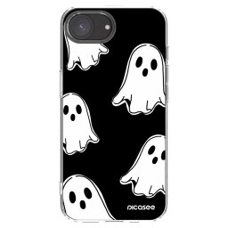 Átlátszó szilikon tok az alábbi mobiltelefonokra Apple iPhone 17e - Black ghosts