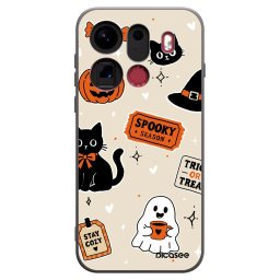Fekete szilikon tok az alábbi mobiltelefonokra OPPO Find X9 Pro - Halloween stickers