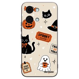 Fekete szilikon tok az alábbi mobiltelefonokra Xiaomi Poco X8 Pro Max - Halloween stickers