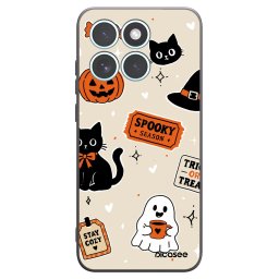 Fekete szilikon tok az alábbi mobiltelefonokra Motorola Edge 70 Fusion - Halloween stickers
