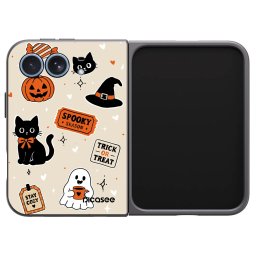 Fekete szilikon tok az alábbi mobiltelefonokra Apple iPhone Duo - Halloween stickers