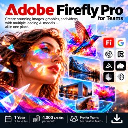 Adobe Firefly Pro for Teams 4k credits COM 100+ User
