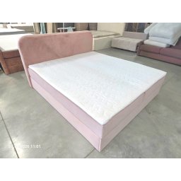 Kárpitozott boxspring ágy FORENA 160x200 cm óporózsaszín RIVIERA 58 + CORTO 61 Matrac: Bonell rugós matrac