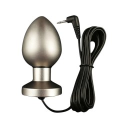 DG-LAB Matte Steel - kétpólusú acél elektro análkúp (ezüst)