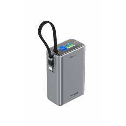 SWISSTEN POWER BANK TRAVEL 25000 mAh (96.25Wh) 100W BEÁLLÍTOTT USB-C Kábellel SZÜRKE