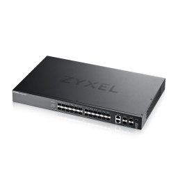 Zyxel XGS2220-30F, L3 hozzáférési switch, 24x1G SFP, 2x10mG RJ45, 4x10G SFP Uplink, 1 év NebulaFlex Pro szolgáltatással