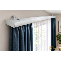 (9 szín 16 méret) DecoLino Design karnis szett oldalfali tartóval (1,75méter) - Ezüst
