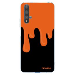 Átlátszó szilikon tok az alábbi mobiltelefonokra Huawei Nova 5T - Orange spooky