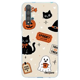 Átlátszó szilikon tok az alábbi mobiltelefonokra Huawei Nova 5T - Halloween stickers