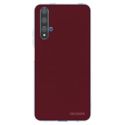 Átlátszó szilikon tok az alábbi mobiltelefonokra Huawei Nova 5T - Burgundy red