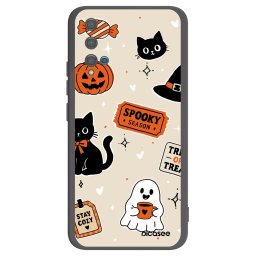 Fekete szilikon tok az alábbi mobiltelefonokra Huawei Nova 5T - Halloween stickers