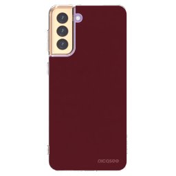 Átlátszó szilikon tok az alábbi mobiltelefonokra Samsung Galaxy S21+ 5G G996F - Burgundy red