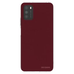 Átlátszó szilikon tok az alábbi mobiltelefonokra Xiaomi Poco M3 - Burgundy red