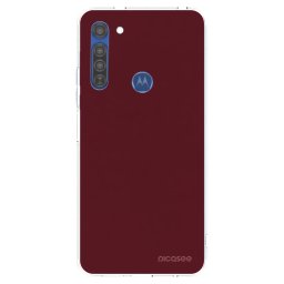 Átlátszó szilikon tok az alábbi mobiltelefonokra Motorola Moto G8 - Burgundy red
