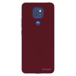 Átlátszó szilikon tok az alábbi mobiltelefonokra Motorola Moto G9 Play - Burgundy red