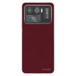 Átlátszó szilikon tok az alábbi mobiltelefonokra Xiaomi Mi 11 Ultra - Burgundy red