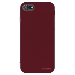 Átlátszó szilikon tok az alábbi mobiltelefonokra Apple iPhone SE 2022 - Burgundy red