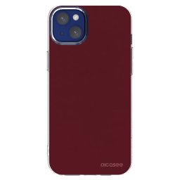 Átlátszó szilikon tok az alábbi mobiltelefonokra Apple iPhone 14 Plus - Burgundy red