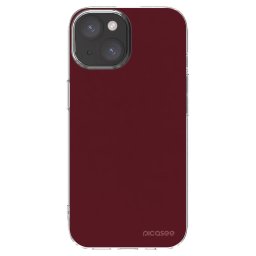 Átlátszó szilikon tok az alábbi mobiltelefonokra Apple iPhone 15 - Burgundy red