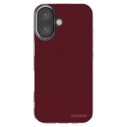 Átlátszó szilikon tok az alábbi mobiltelefonokra Apple iPhone 16 - Burgundy red