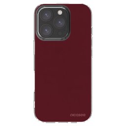 Átlátszó szilikon tok az alábbi mobiltelefonokra Apple iPhone 16 Pro - Burgundy red