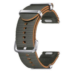 Samsung Galaxy Watch 4 / 5 / 5 Pro / 6 / 7 / FE (40 / 44 / 45mm) / Watch 4 Classic / 6 Classic (42 / 43 / 46mm), textíl pótszíj, M / L méret, állítható, izzadtságátló, vízálló, dupla szíj bújtatóval, sötétzöld, gyári