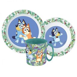 Bluey kutyás műanyag étkészlet bögrével 350 ml - 3 részes - mikrozható