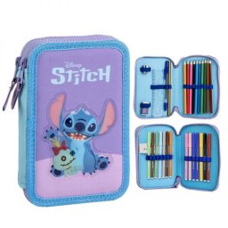 Lilo és Stitch emeletes tolltartó - töltött - rózsaszín/világoskék