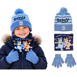 Bluey téli kötött sapka körsál kesztyű szett/3db