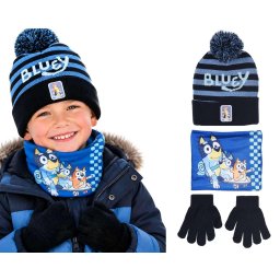 Bluey téli kötött sapka körsál kesztyű szett/3db