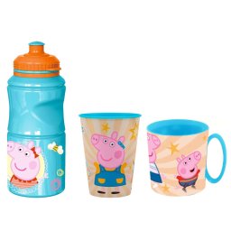 Peppa Pig Sport kulacs, pohár és bögre szett