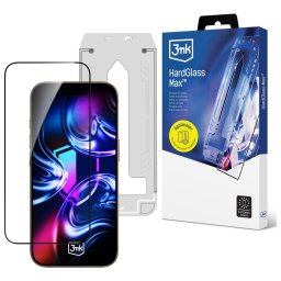 Edzett üveg 3MK HardGlass Max applikátorral Apple iPhone 17 Pro Max készülékhez