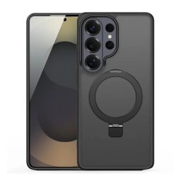 DUX DUCIS YIND szilikon telefonvédő (ütésállóság, kameravédő, matt, MagSafe, kitámasztó) FEKETE Samsung Galaxy S26 Ultra (SM-S948)