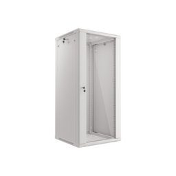 Lanberg WF01-6627-10S 19" 27U SZÉL:600mm MÉLY:600mm MAG:1307mm lapraszerelt üvegajtós szürke fali rack szekrény