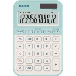 CASIO Számológép, asztali, 12 számjegy, CASIO, "MS 20 YC", világoszöld