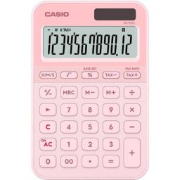 CASIO Számológép, asztali, 12 számjegy, CASIO, "MS 20 YC", világos rózsaszín
