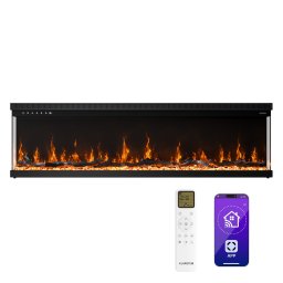 Klarstein EchoFlame Smart falra szerelhető elektromos kandalló | 152 cm | 1800 W | 2 fűtési üzemmód | 12 szín | Fekete ()